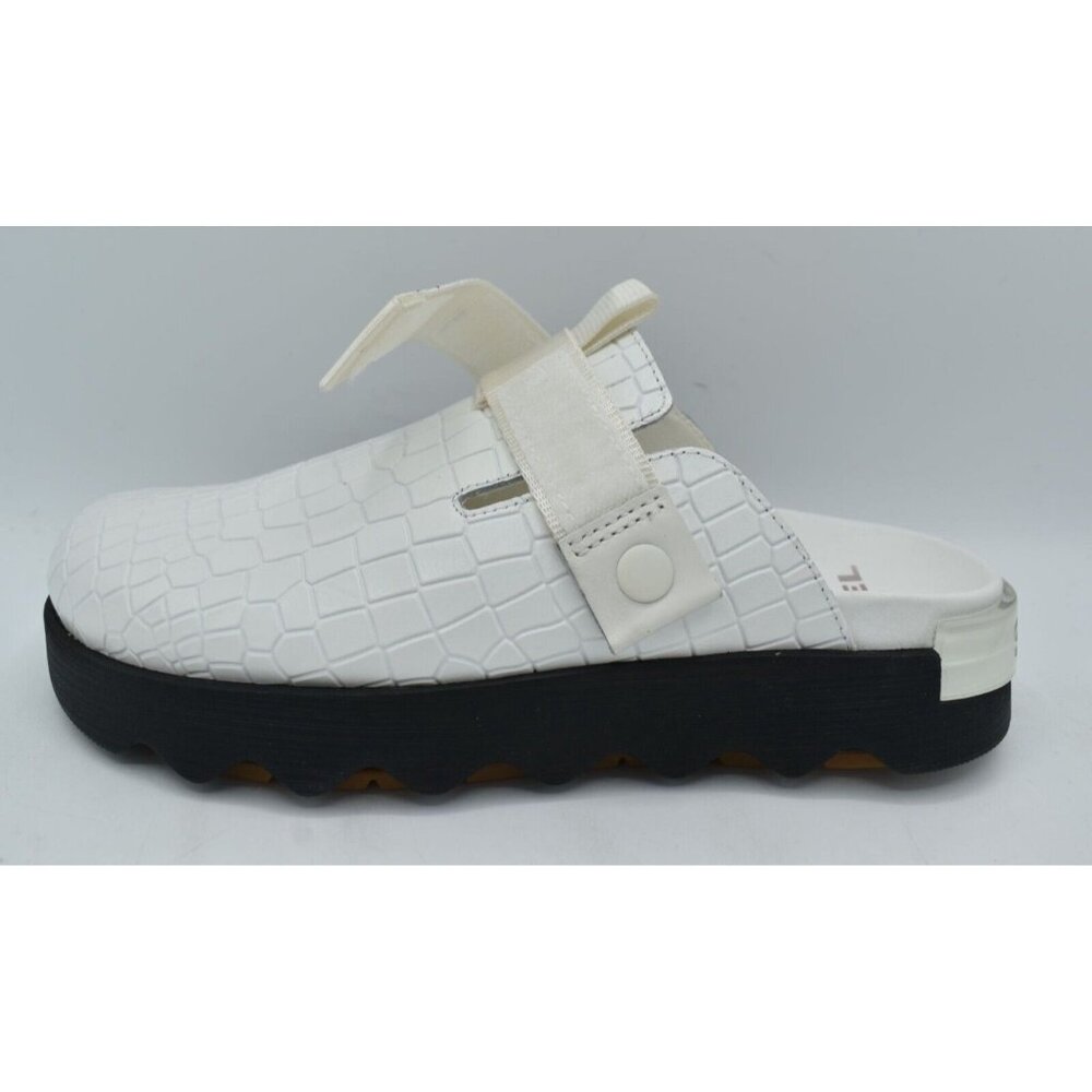 Sorel Womens Size 7.5 Viibe White Black Sea Salt Gum Slip On Croc Embossed Clogs - Picture 8 of 12